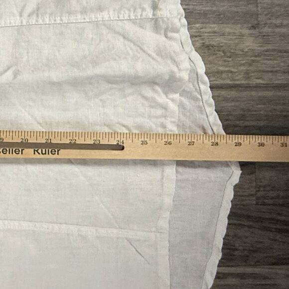 Anthony’s Resort Wear White Linen Blouse XL Button Front 3/4 Sleeve Beach Top - Picture 6 of 6